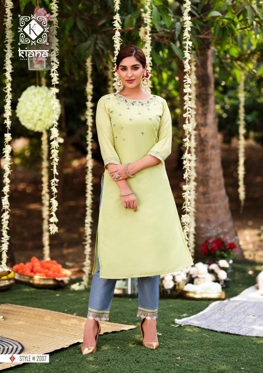 Kiana Fantasy Fancy Ethnic Wear Designer Kurti With Bottom Collection
